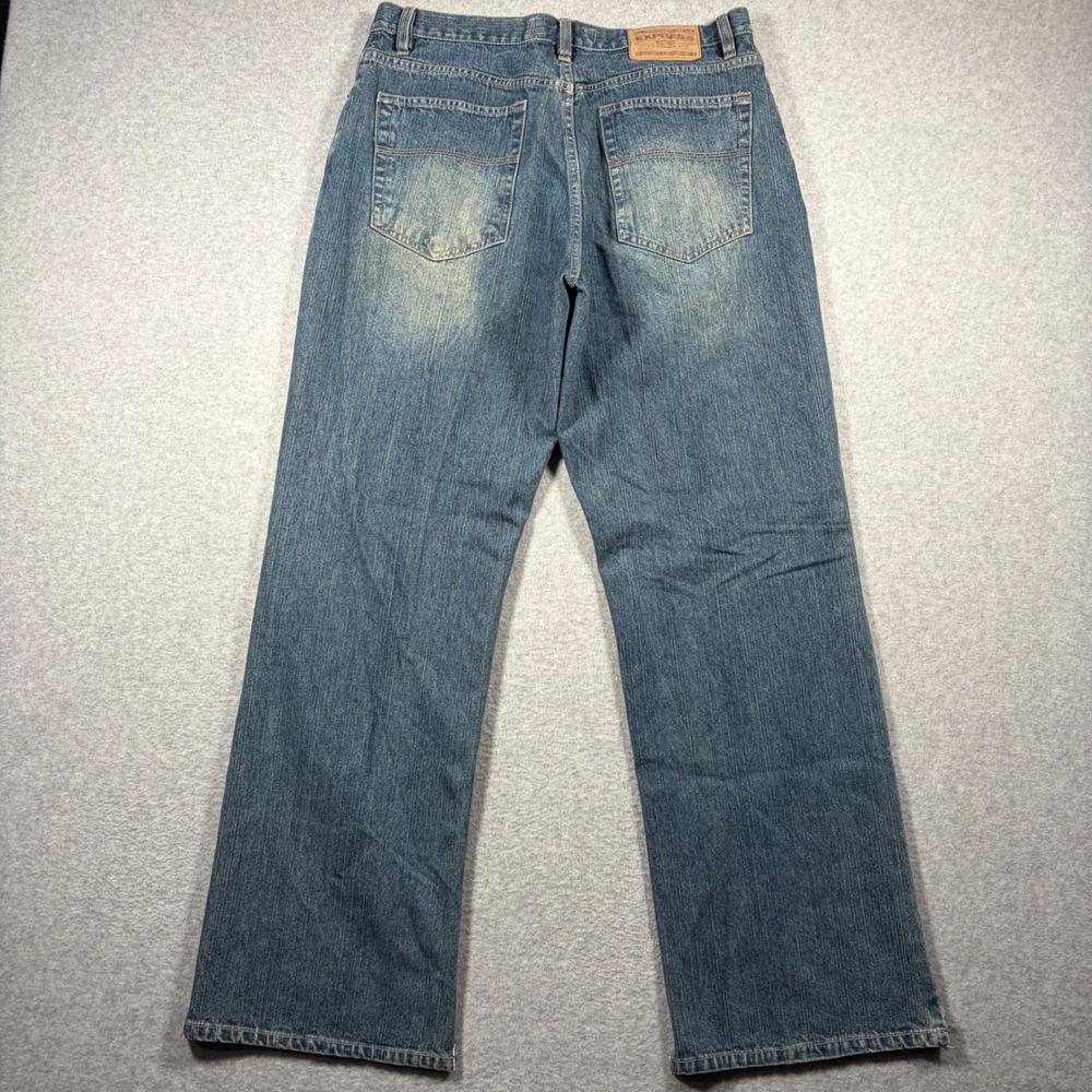 Express Boot Cut Jeans Mens 34x32 Blue Vintage 2000s Precision Fit Denim Pants